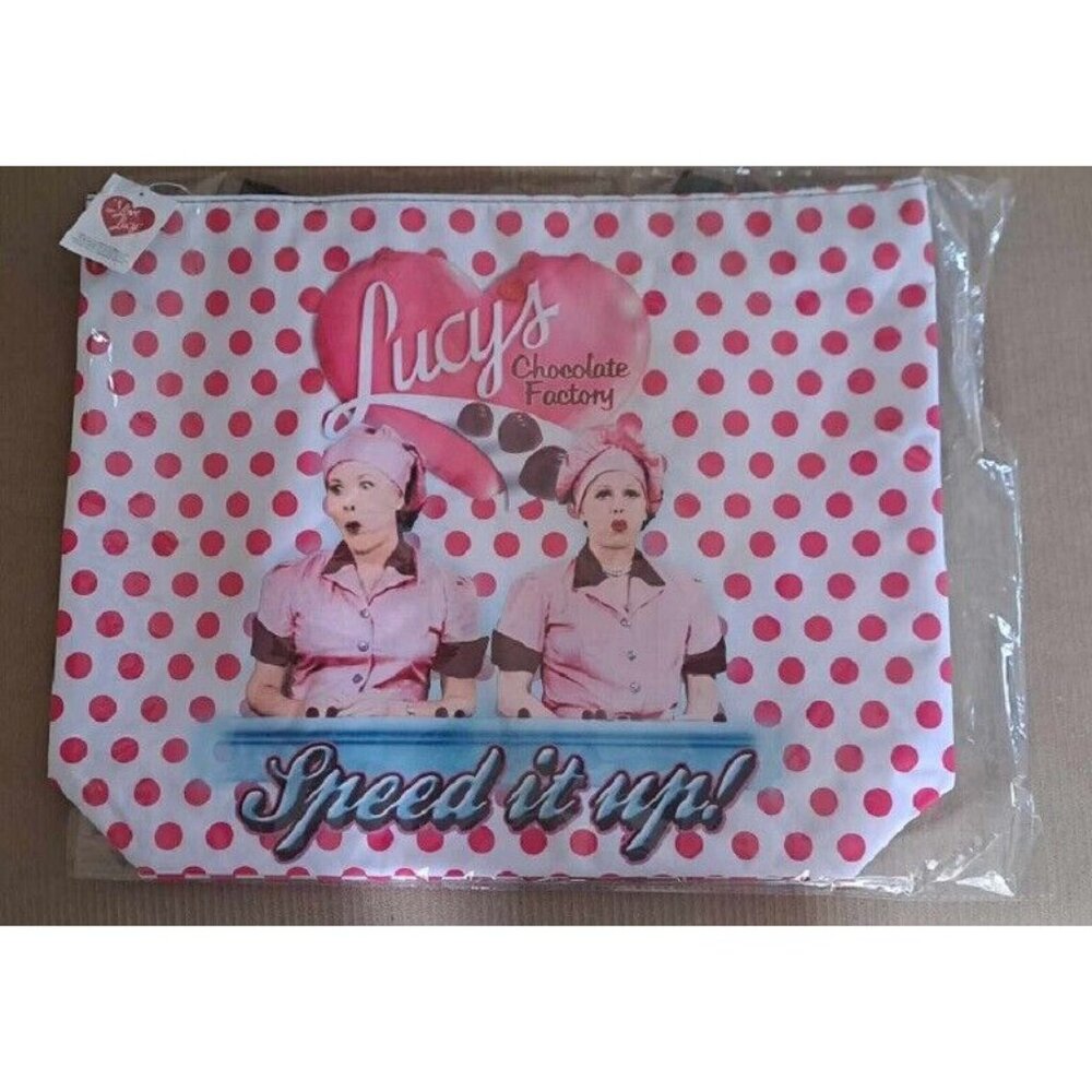 Chocolate Factory New I Love Lucy Tote Bag Shoulder Shopping Lucille Balle Ethel - Picture 3 of 4